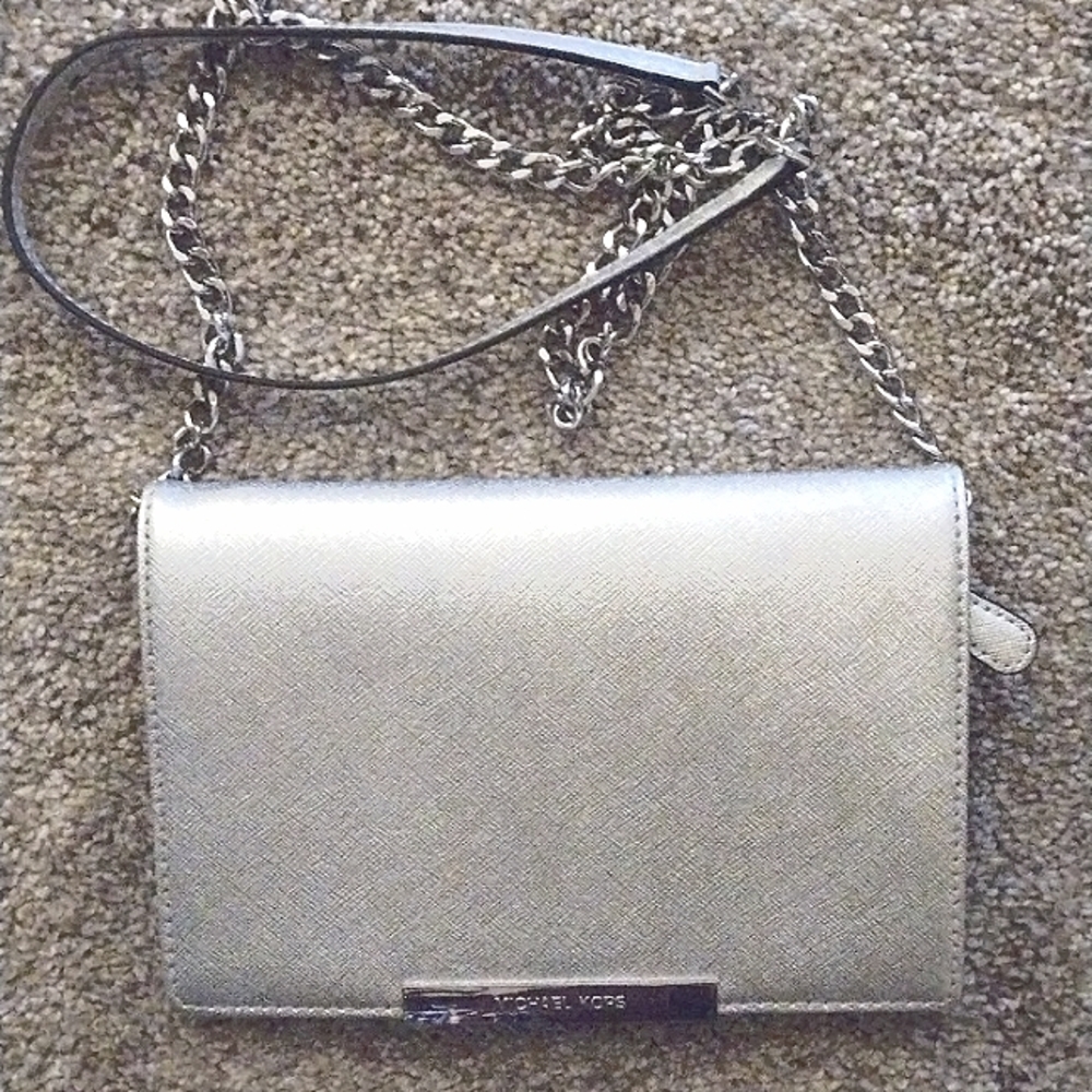 Michael Kors Silver Cross Body Bag